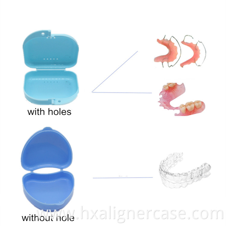 Heart-Shape Assorted Colours Plastic Dental Orthodontic Retainer Box